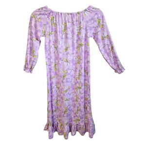 Handmade Tinkerbell Pajama Nightgown Pastel Purple Fairy Daisy Floral Size 6